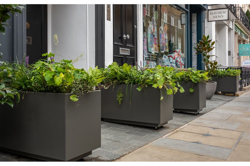 Grosvenor Estate Street, London, Bespoke Powder Coated Aluminium Planter for Street